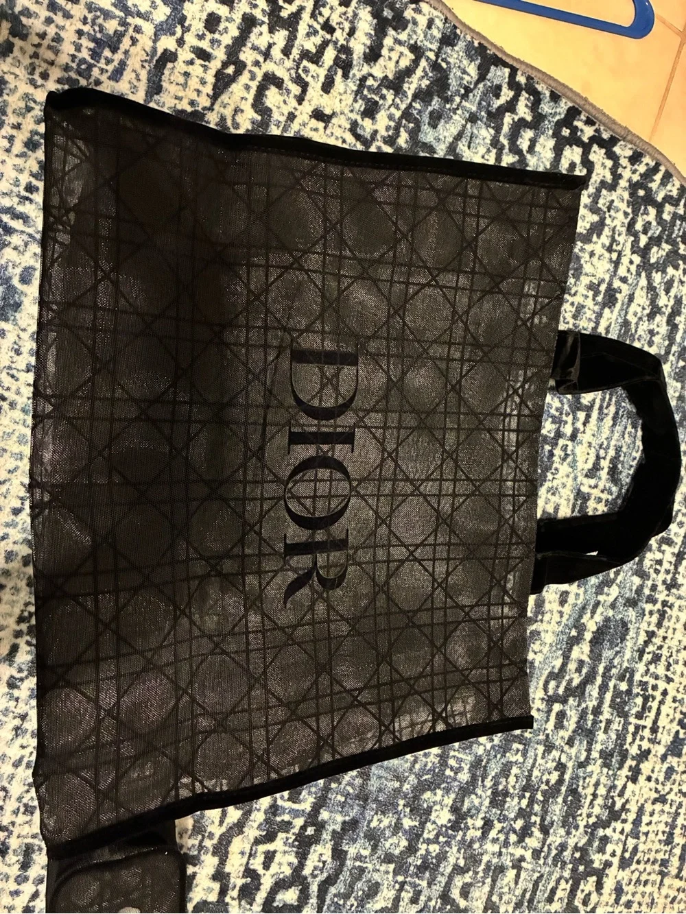DIOR Black Logo Tote Bag & Makeup Pouch